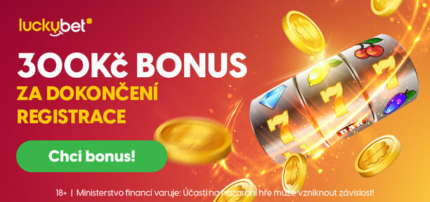 Casino LuckyBet nabízí rovných 300 Kč bonus za registraci.