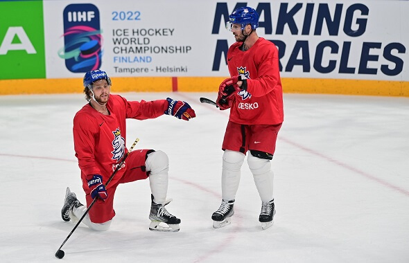 David Pastrňák a David Krejčí na MS v hokeji 2022 - Kde sledovat Česko vs Norsko živě zdarma?