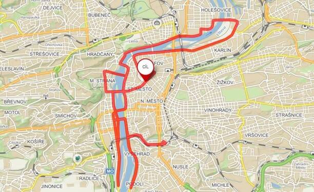 Pražský maraton 2023 - trasa