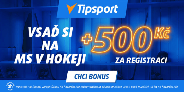 Klikněte ZDE a založte si účet u Tipsportu, s bonusem k registraci