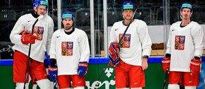 Čeští reprezentanti na tréninku před MS v hokeji Čeští reprezentanti na tréninku před MS v hokeji