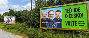 Předvolbní billboardy SPD a SPOLU